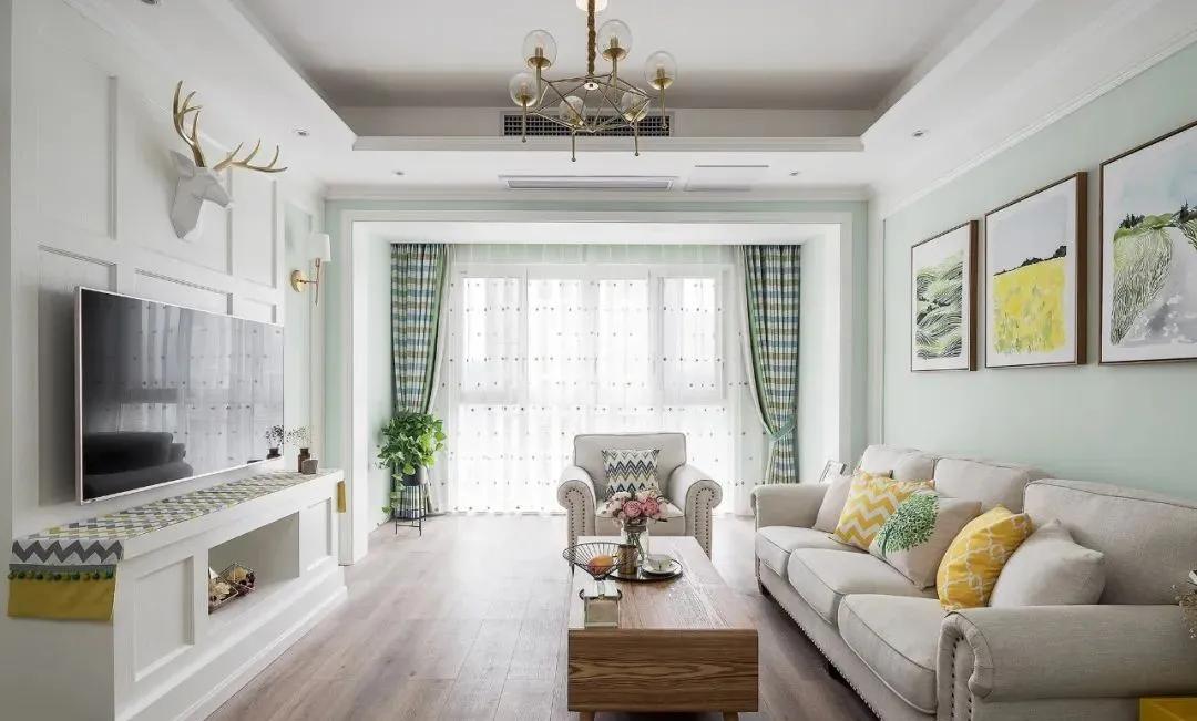 广州装修公司田园风格室内装修效果图-客厅