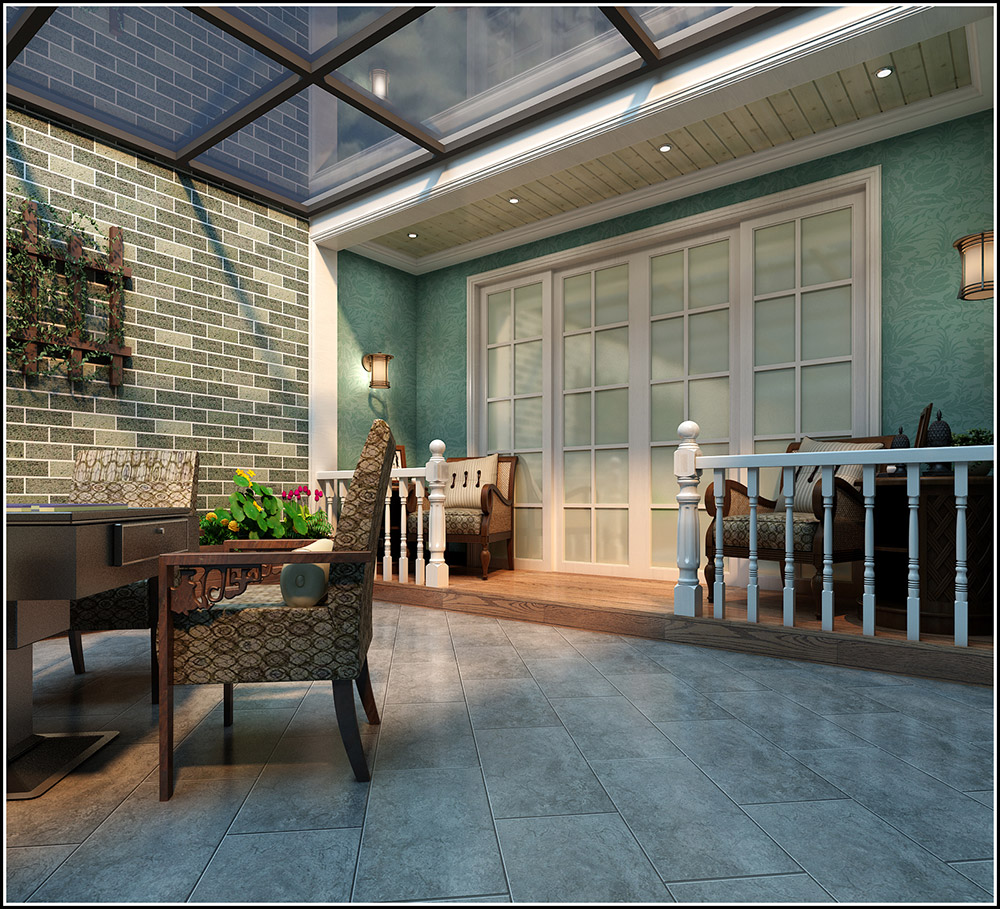 大同铂蓝郡别墅410平米地中海风格装修案例-阳光房 大同铂蓝郡别墅410平米地中海风格装修案例-阳光房